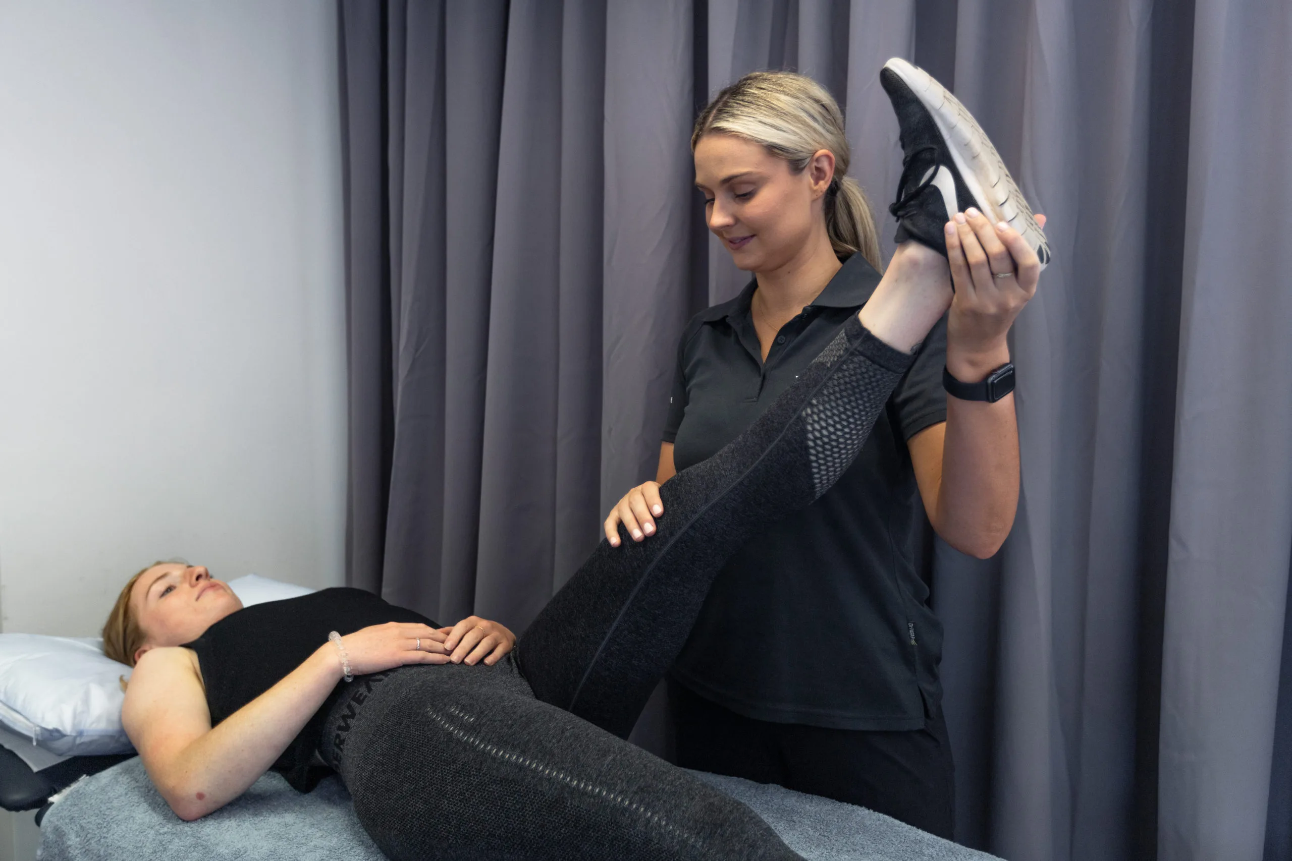 Physiotherapist completing treatment