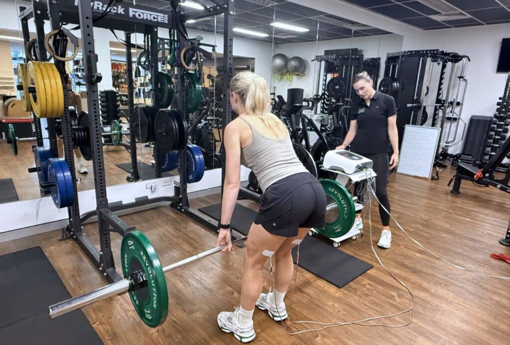 Athlete using Neubie therapy for performance training at Forge West End Brisbane