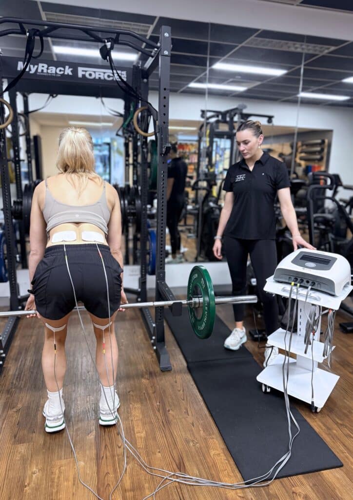 Neubie muscle activation therapy improving neuromuscular control at physio clinic in Brisbane.